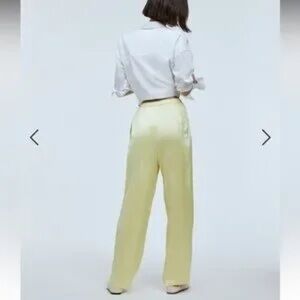 Madewell Satin Butter Yellow Pull On pants
